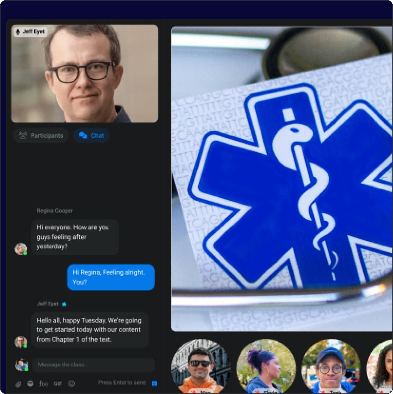 Image of a live class in the Campus Online Associate Degree in Healthcare Administration with Applied AI Concentration