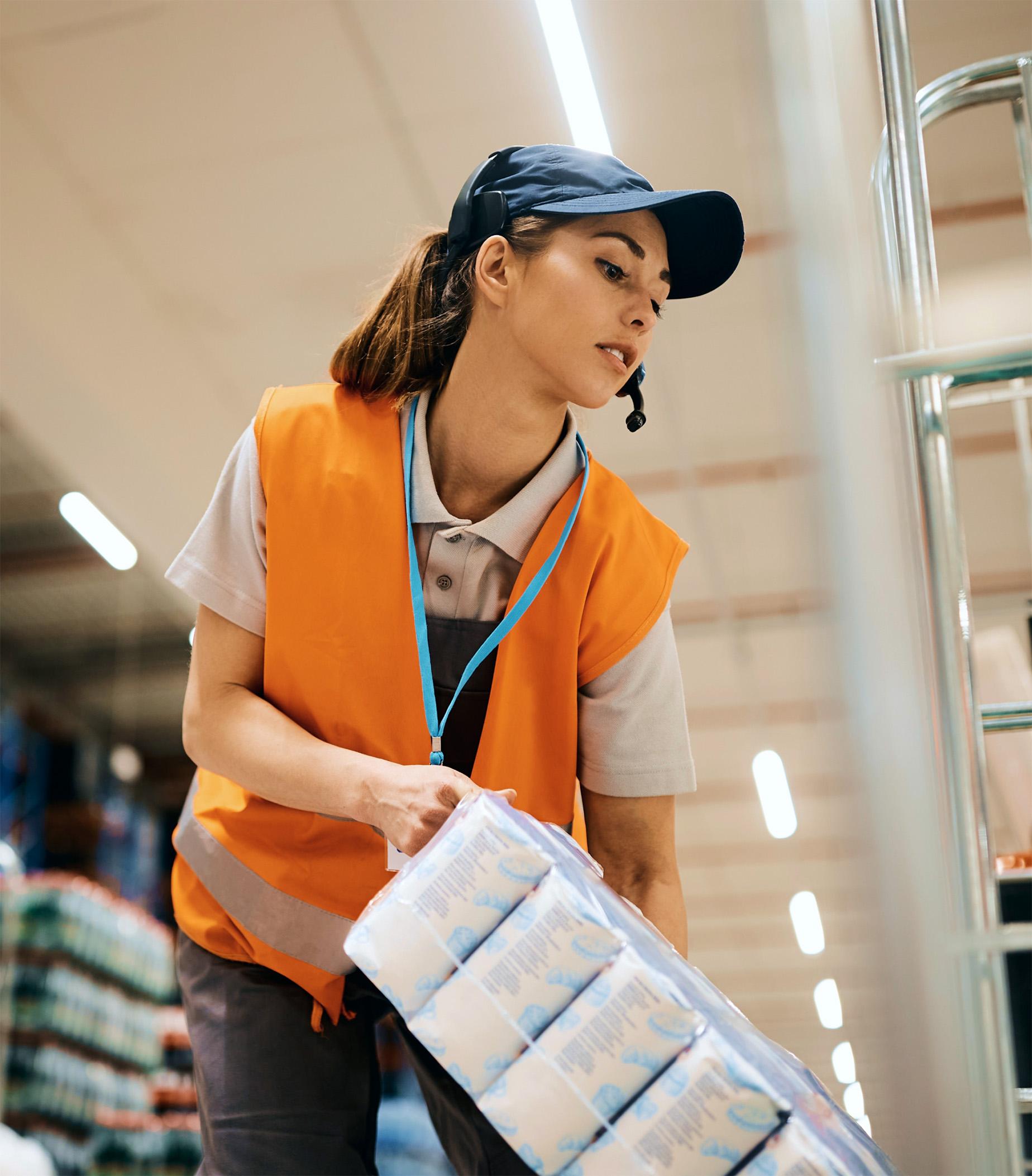 A worker photographed at their workplace